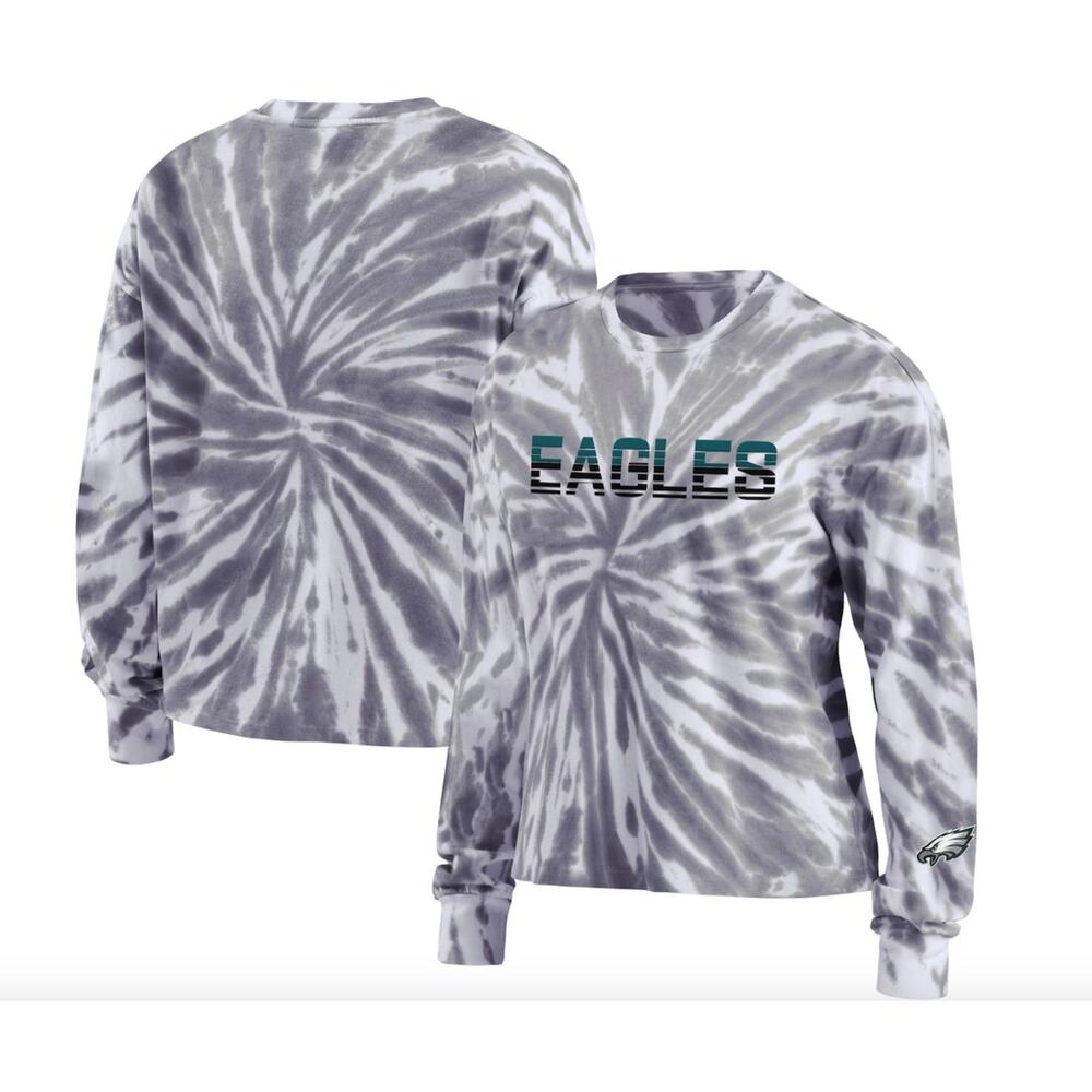 NFL Philadelphia Eagles Womens Tie Dye Long Sleeve T Shirt Tie Dye Large NWT